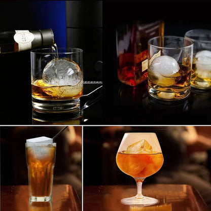 6 Grid round Square Ice Cube Ball Large Ice Cube Maker for Whiskey Cocktails and Homemade Keep Drinks Chilled Ice Mold