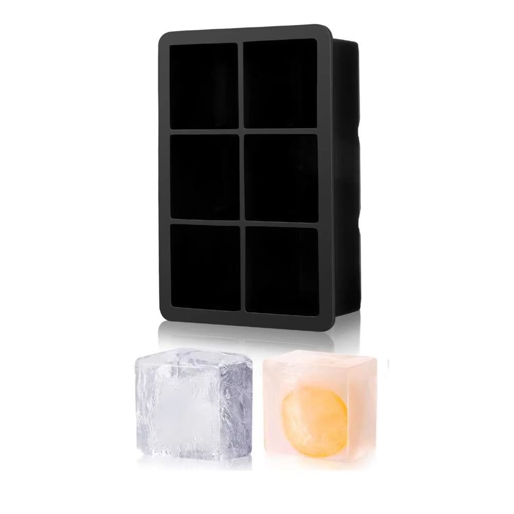 6 Grid round Square Ice Cube Ball Large Ice Cube Maker for Whiskey Cocktails and Homemade Keep Drinks Chilled Ice Mold