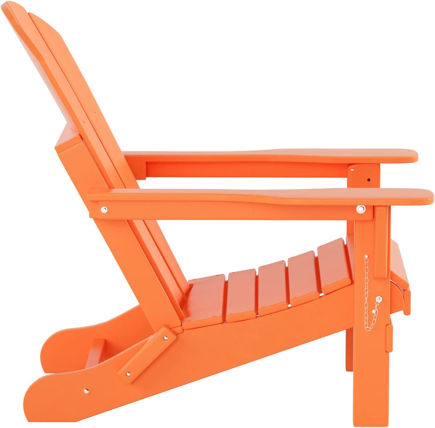 WO Outdoor Adirondack Folding Chair 4 PC Set Loungers Traditional Retro Furniture Aesthetic for Beach, Balcony, Home, Backyard, Lawn, Patio, Pool, Deck, Garden (Orange)