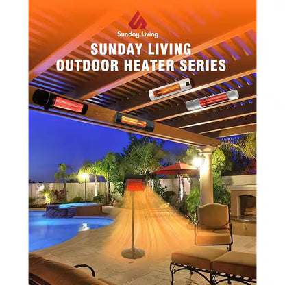 21.5 In. 1500-Watt Patio Wall Mounted Outdoor Heater, Thermostat, Overheat Protection, ETL, IP65 Waterproof, R/С, Black