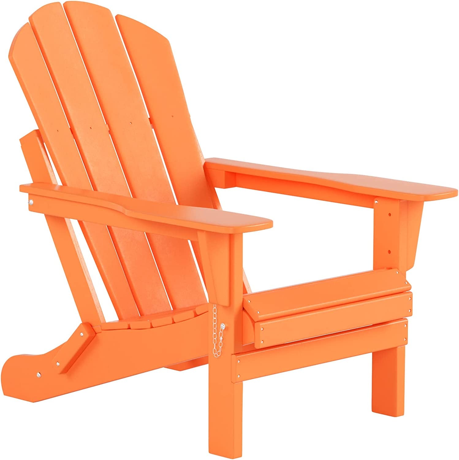 WO Outdoor Adirondack Folding Chair 4 PC Set Loungers Traditional Retro Furniture Aesthetic for Beach, Balcony, Home, Backyard, Lawn, Patio, Pool, Deck, Garden (Orange)