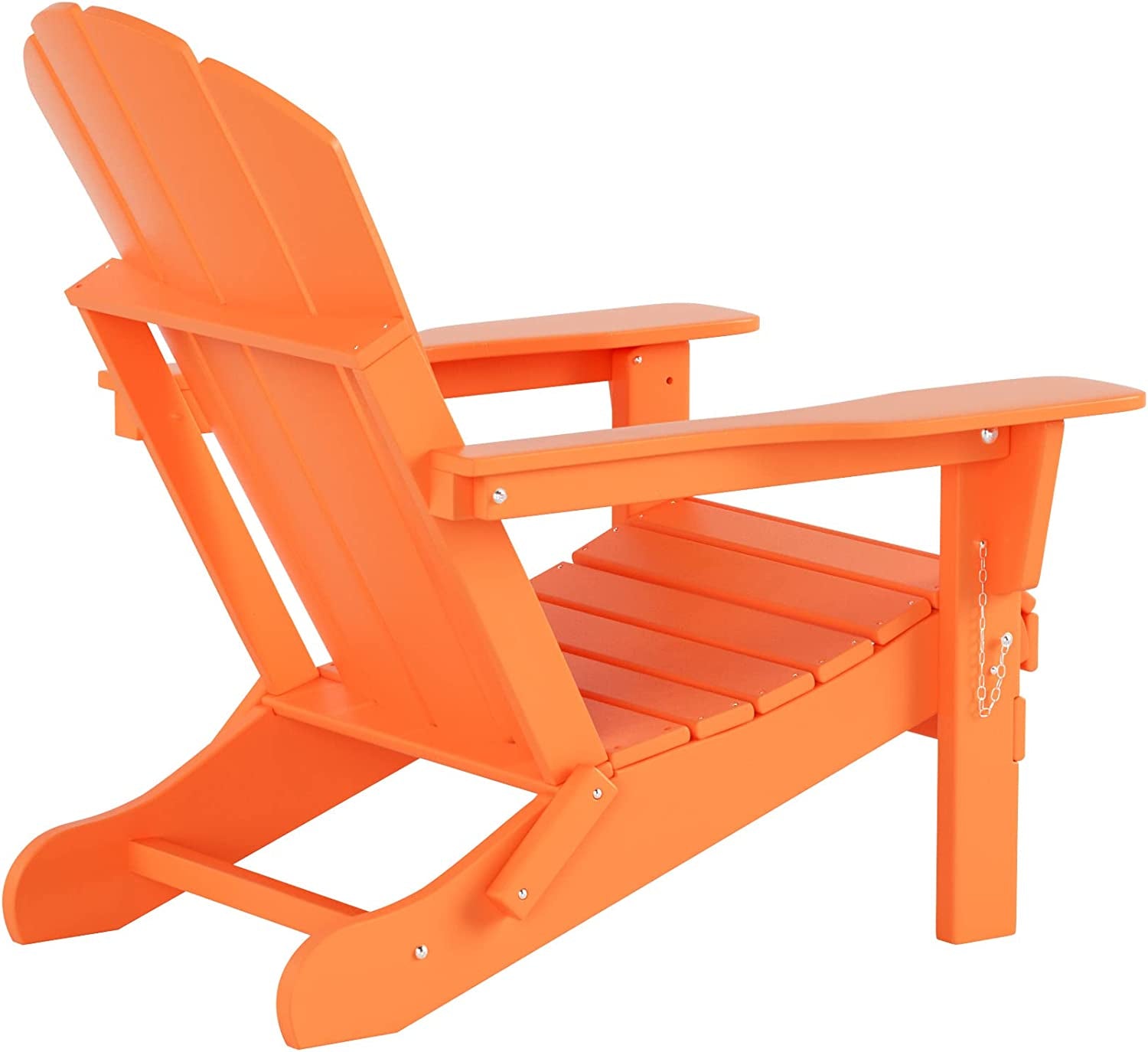 WO Outdoor Adirondack Folding Chair 4 PC Set Loungers Traditional Retro Furniture Aesthetic for Beach, Balcony, Home, Backyard, Lawn, Patio, Pool, Deck, Garden (Orange)