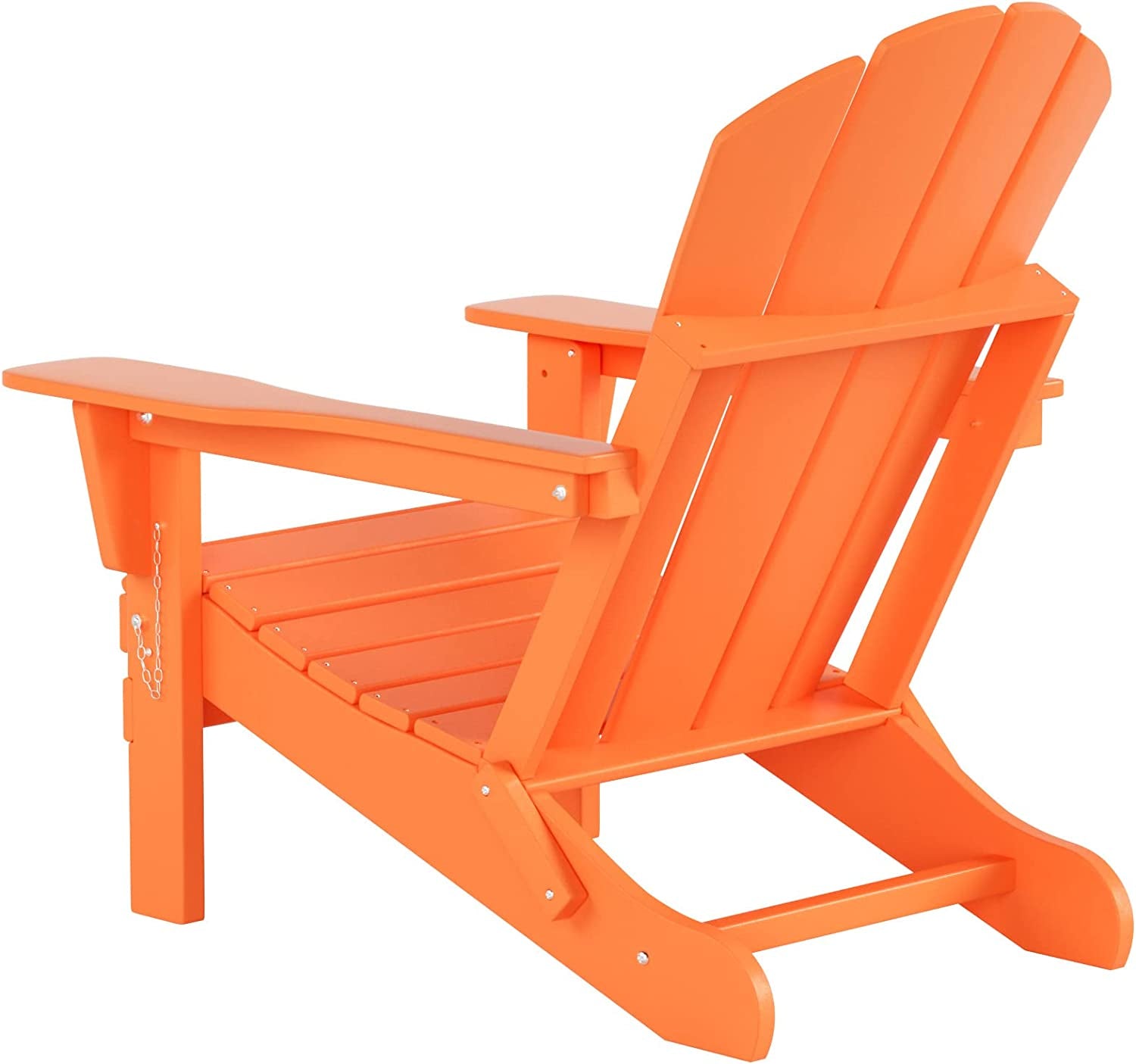 WO Outdoor Adirondack Folding Chair 4 PC Set Loungers Traditional Retro Furniture Aesthetic for Beach, Balcony, Home, Backyard, Lawn, Patio, Pool, Deck, Garden (Orange)