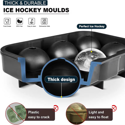 6 Grid round Square Ice Cube Ball Large Ice Cube Maker for Whiskey Cocktails and Homemade Keep Drinks Chilled Ice Mold