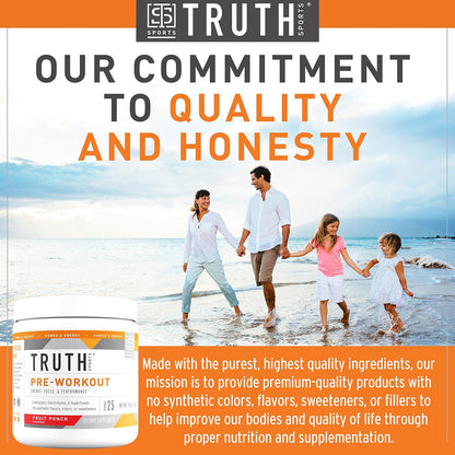 Pre Workout Powder - Natural Preworkout for Men & Women, Vegan BCAA Amino Energy Powder, Keto Friendly - No Artificial Flavors, Sweetners or Dyes (Fruit Punch)