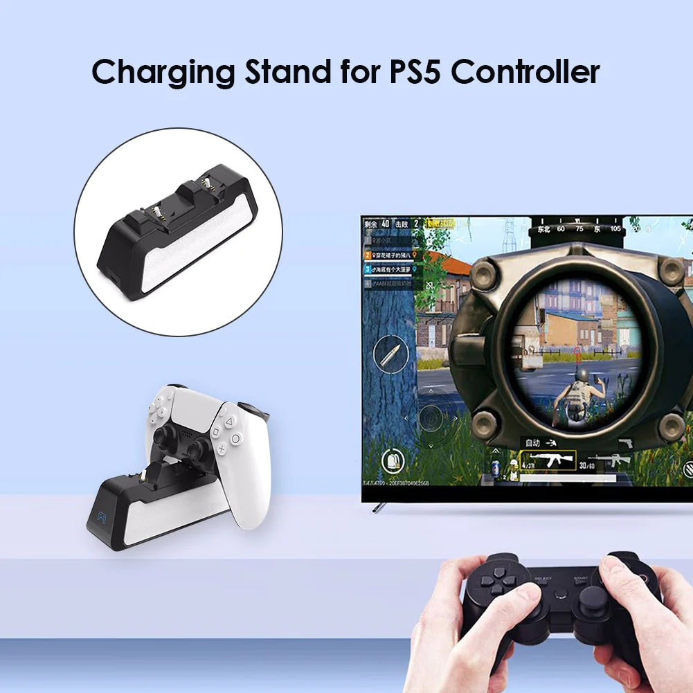 Dual Fast Charging Dock Station for Sony PS5 Wireless Controllers with USB 3.1 Support
