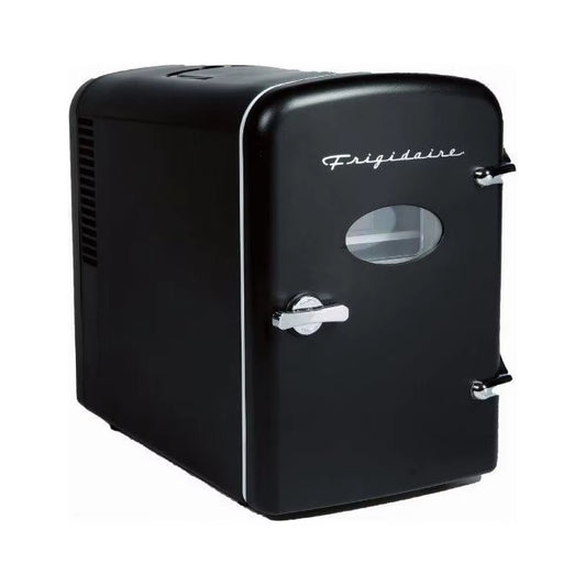 Retro 6 Can Mini Beverage/Skincare Cooler, Features a Carrying Handle for Easy Transportation and a Design to Fit on Any Surface